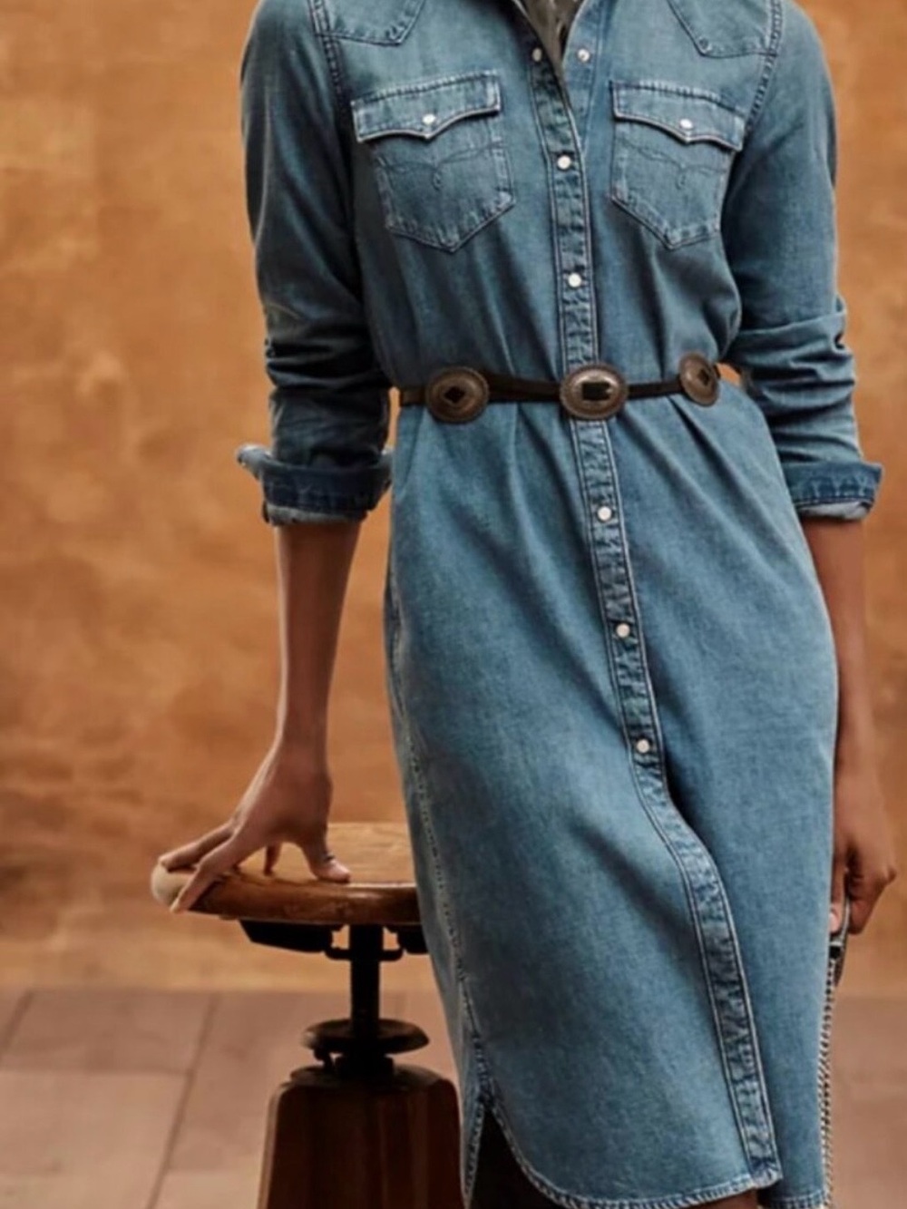 Ralph Lauren Denim Shirt Dress in Medium Blue